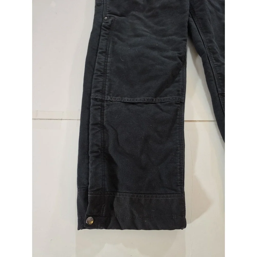 Carhartt 104031 Insulated Bib Overalls Men M Regular Black Quilt Lined Work Pant